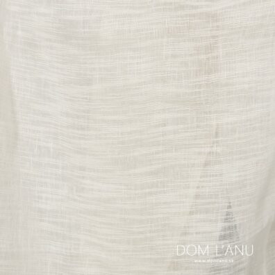 Mliečne biela vzácna pruhovaná ľanovo-bavlnená látka.