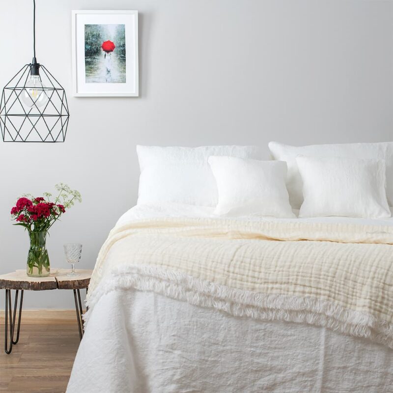 KOKOS ľanov&aacute; posteľn&aacute; bielizeň biela