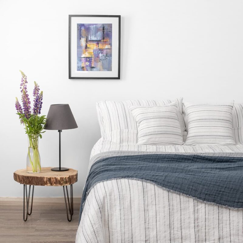 Ľanov&aacute; posteľn&aacute; bielizeň bielo-&scaron;ed&aacute; p&aacute;sikav&aacute; OXFORD