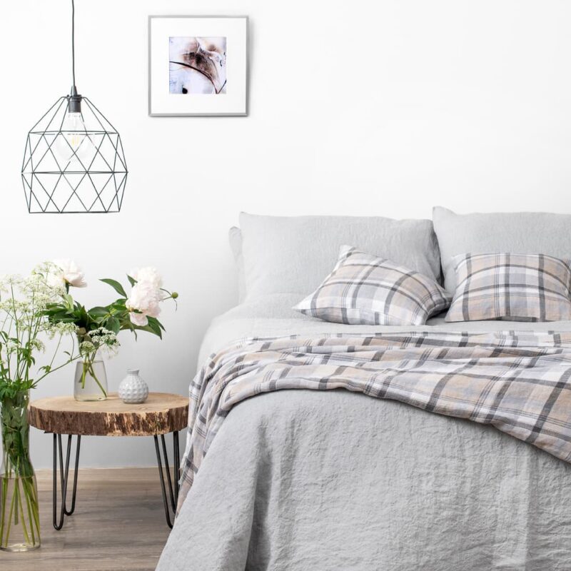 Ľanov&aacute; posteľn&aacute; bielizeň svetlo&scaron;ed&aacute; ALASKA