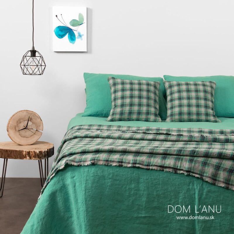 Ľanov&aacute; posteľn&aacute; bielizeň jasne zelen&aacute; VERDI