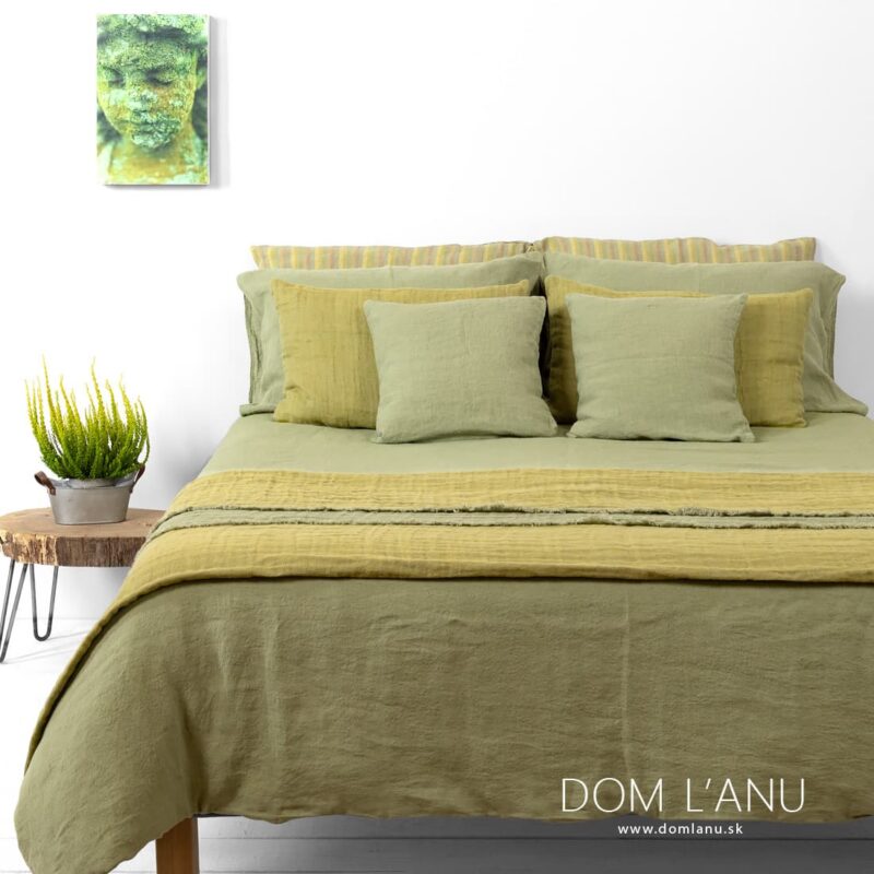 Ľanov&aacute; posteľn&aacute; bielizeň svetlozelen&aacute; OLIV