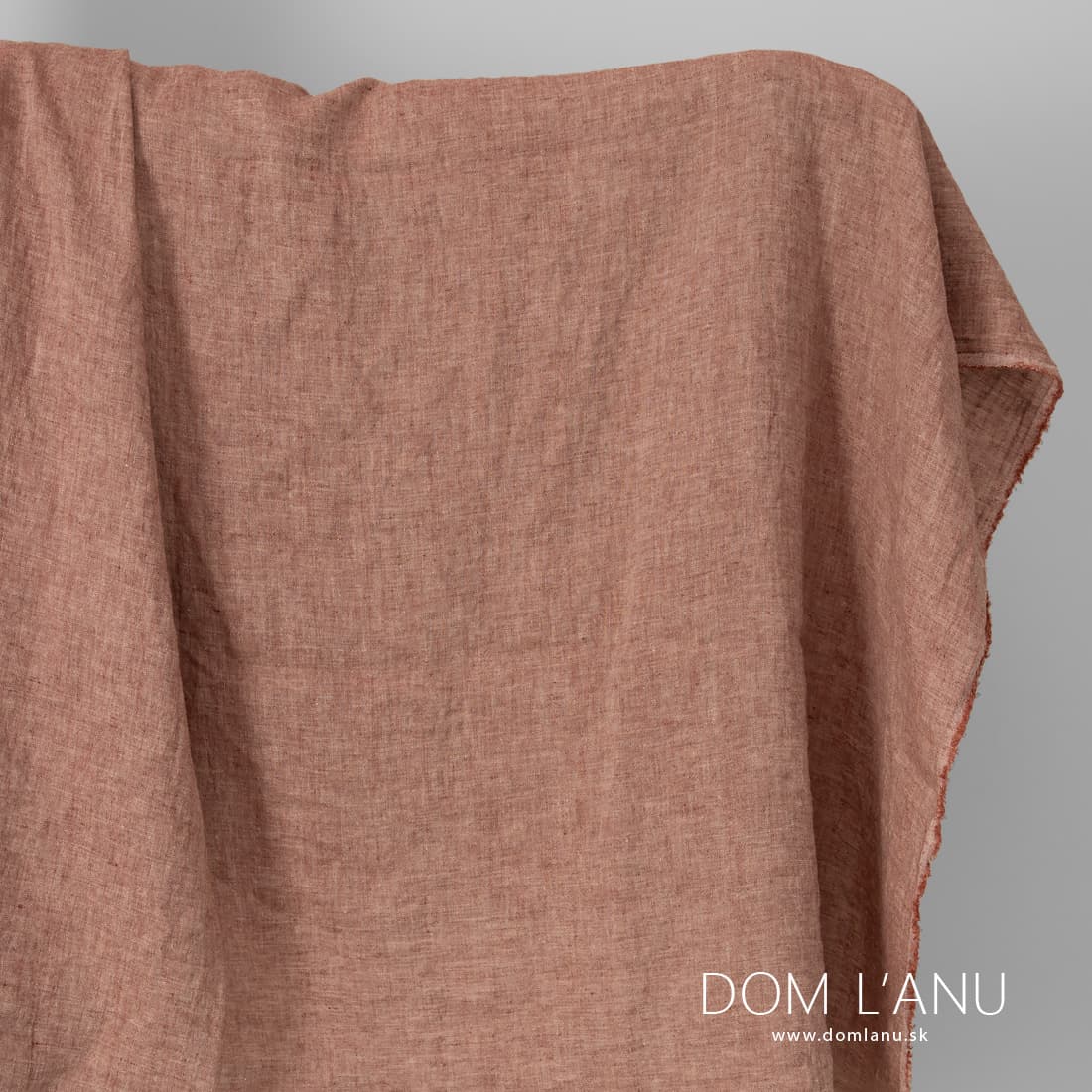 Ľanová látka sivohnedá praná