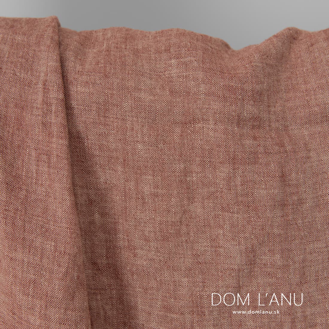 Ľanová látka sivohnedá praná, šetrná k pokožke, mäkká a príjemná na dotyk