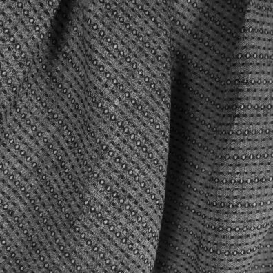 Ľanová čierno-biela vzorovaná tkanina na odevy, bytový textil