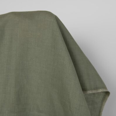 Ľanová tkanina sivozelená melanžová, na odevy, textil